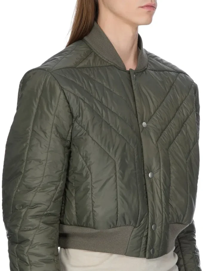 RICK OWENS FW25 CONCORDIANS GIACCA TRAPUNTATA IN NYLON LEGGERO BOSCO. RU02E1727NPT1-25