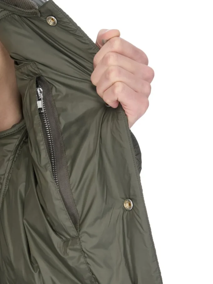 RICK OWENS FW25 CONCORDIANS GIACCA TRAPUNTATA IN NYLON LEGGERO BOSCO. RU02E1727NPT1-25