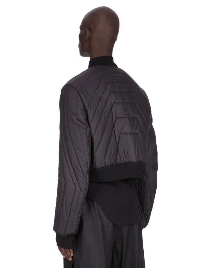 RICK OWENS FW25 CONCORDIANS GIACCA TRAPUNTATA IN NYLON LEGGERO NERO RU02E1727NPT1-09