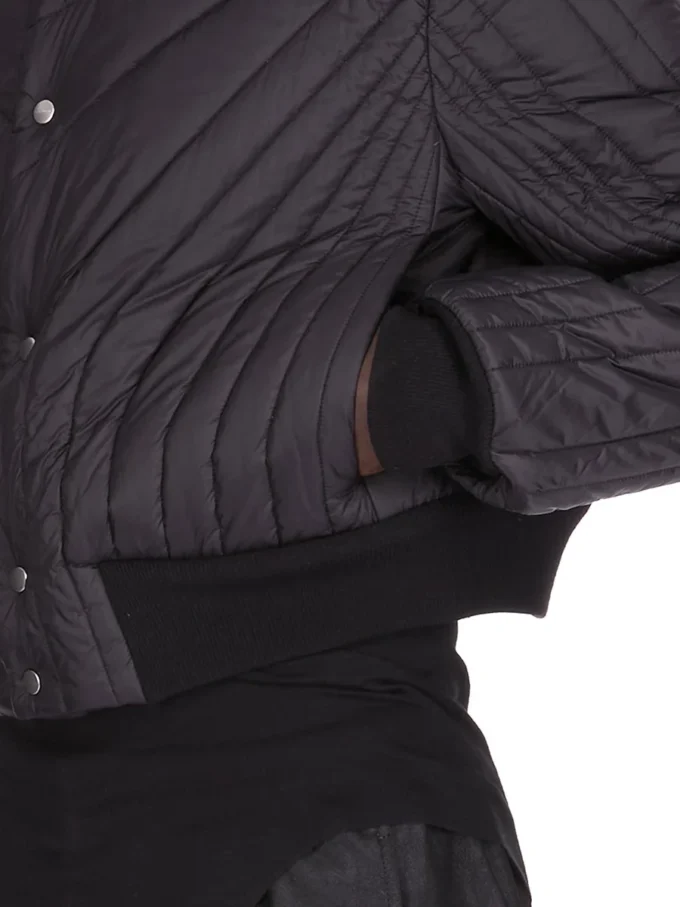 RICK OWENS FW25 CONCORDIANS GIACCA TRAPUNTATA IN NYLON LEGGERO NERO RU02E1727NPT1-09