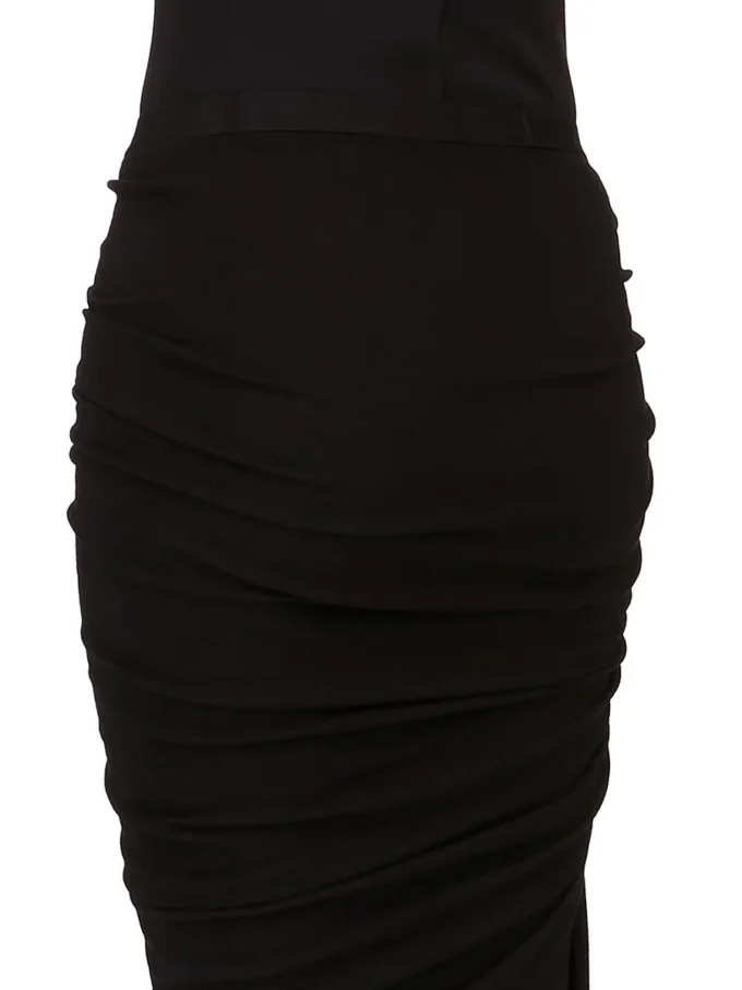 RICK OWENS FW25 CONCORDIANS GONNA EDFU IN JERSEY DOPPIO SPAZZOLATO NERO DS02E7337JDB-09