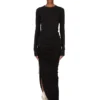 RICK OWENS FW25 CONCORDIANS GONNA EDFU IN JERSEY DOPPIO SPAZZOLATO NERO DS02E7337JDB-09