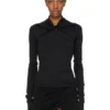 RICK OWENS FW25 CONCORDIANS KAIRO MAGLIA LS IN JERSEY DI VISCOSA NERA LI02E3212CVI-09