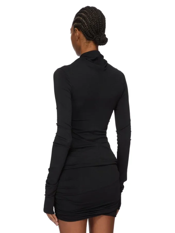 RICK OWENS FW25 CONCORDIANS KAIRO MAGLIA LS IN JERSEY DI VISCOSA NERA LI02E3212CVI-09