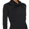 RICK OWENS FW25 CONCORDIANS KAIRO MAGLIA LS IN JERSEY DI VISCOSA NERA LI02E3212CVI-09
