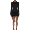 RICK OWENS FW25 CONCORDIANS KAIRO MAGLIA LS IN JERSEY DI VISCOSA NERA LI02E3212CVI-09