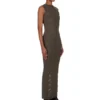 RICK OWENS FW25 CONCORDIANS TANK DRESS MOTIVO IN MAGLIA RASATO LEGGERA BOSCO RP02E4676MLK-25