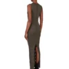 RICK OWENS FW25 CONCORDIANS TANK DRESS MOTIVO IN MAGLIA RASATO LEGGERA BOSCO RP02E4676MLK-25