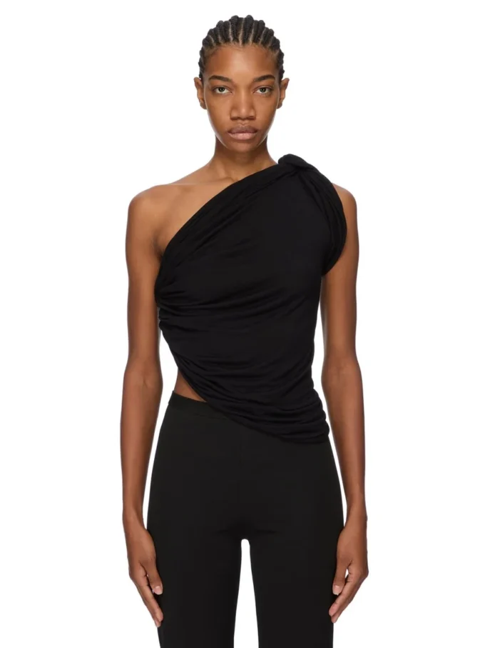 RICK OWENS LILIES FW25 CONCORDIANS ANITA TOP IN JERSEY DI VISCOSA LI02E3110RV-09