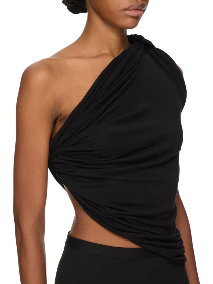 RICK OWENS LILIES FW25 CONCORDIANS ANITA TOP IN JERSEY DI VISCOSA LI02E3110RV-09