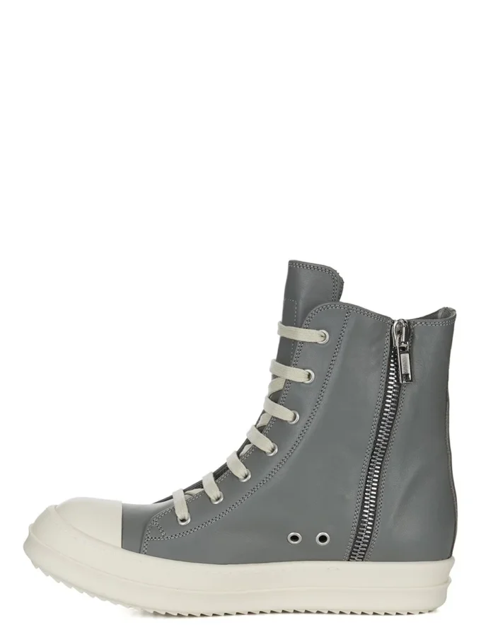 SNEAKERS RICK OWENS FW25 CONCORDIANS IN PELLE DI MUCCA PIENO FIORE LAVATA INDACO/LATTE/LATTE RP02E4890LCO-0611
