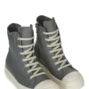 SNEAKERS RICK OWENS FW25 CONCORDIANS IN PELLE DI MUCCA PIENO FIORE LAVATA INDACO/LATTE/LATTE RP02E4890LCO-0611