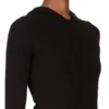 T-shirt a maniche lunghe con cappuccio e costine RICK OWENS FW25 CONCORDIANS in jersey a costine RAININO nero. RP02E4210RJR-09